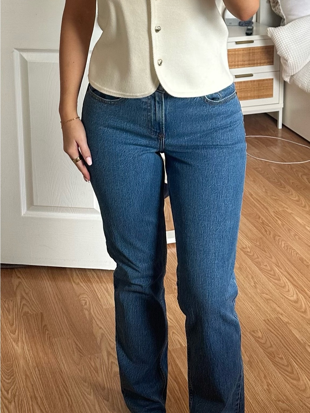 Abercrombie & Fitch Medium Blue Straight-Leg Women's Jeans